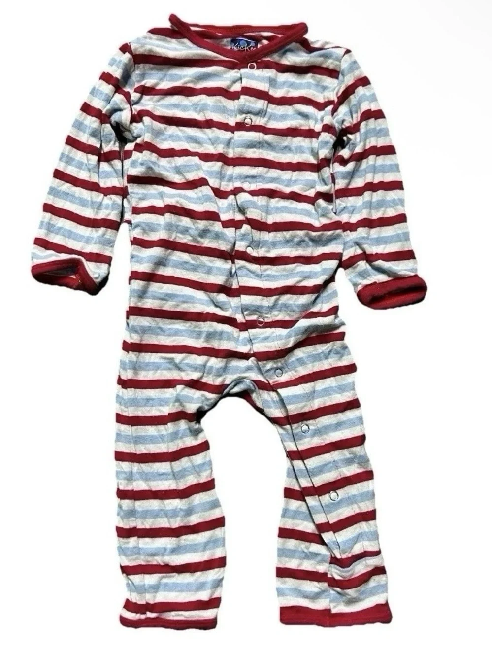 Baby Kickee Pants Red White Blue Bamboo Pajamas Size 6-12 Months